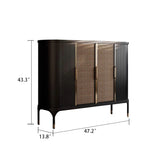 Modern Entryway Rattan Shoe Cabinet Storage