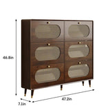 Rattan Narrow Shoe Storage Cabinet