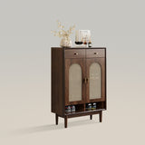 Brown Solid Wood Shoe Storage Cabinet