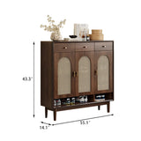 Brown Solid Wood Shoe Storage Cabinet