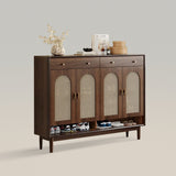 Brown Solid Wood Shoe Storage Cabinet