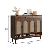 Brown Solid Wood Shoe Storage Cabinet