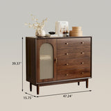 Modern Rattan Storage Cabinet Dresser