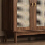 Freestanding Rattan Shoe Cabinet for Storage