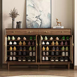 Freestanding Rattan Shoe Cabinet for Storage