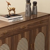 Freestanding Rattan Shoe Cabinet for Storage