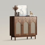 Freestanding Rattan Shoe Cabinet for Storage