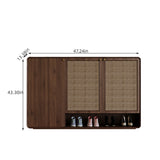 Farmhouse Rattan Shoe Storage Organizer Cabinet