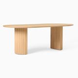 Modern Wood Oval Pedestal Dining Table