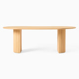 Modern Wood Oval Pedestal Dining Table