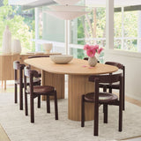 Modern Wood Oval Pedestal Dining Table