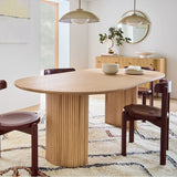 Modern Wood Oval Pedestal Dining Table