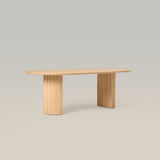 Modern Wood Oval Pedestal Dining Table