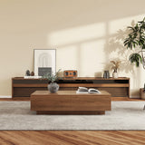 Modern Minimalist Sliding Coffee Table with Hidden Storage