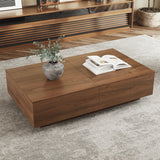 Modern Minimalist Sliding Coffee Table with Hidden Storage