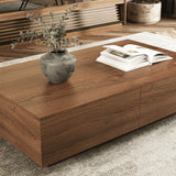 Modern Minimalist Sliding Coffee Table with Hidden Storage