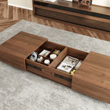 Modern Minimalist Sliding Coffee Table with Hidden Storage