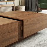 Modern Minimalist Sliding Coffee Table with Hidden Storage