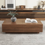 Modern Minimalist Sliding Coffee Table with Hidden Storage