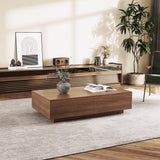 Modern Minimalist Sliding Coffee Table with Hidden Storage