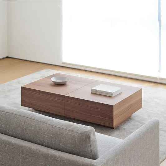 Modern Minimalist Sliding Coffee Table with Hidden Storage