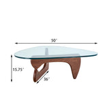 Triangle Glass Coffee Table Vintage Glass End Table