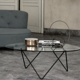 Modern Clear Glass Coffee Table Triangle End Table