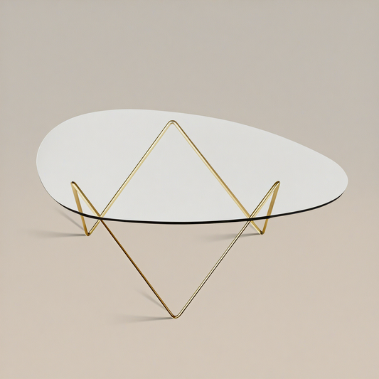 Modern Clear Glass Coffee Table Triangle End Table