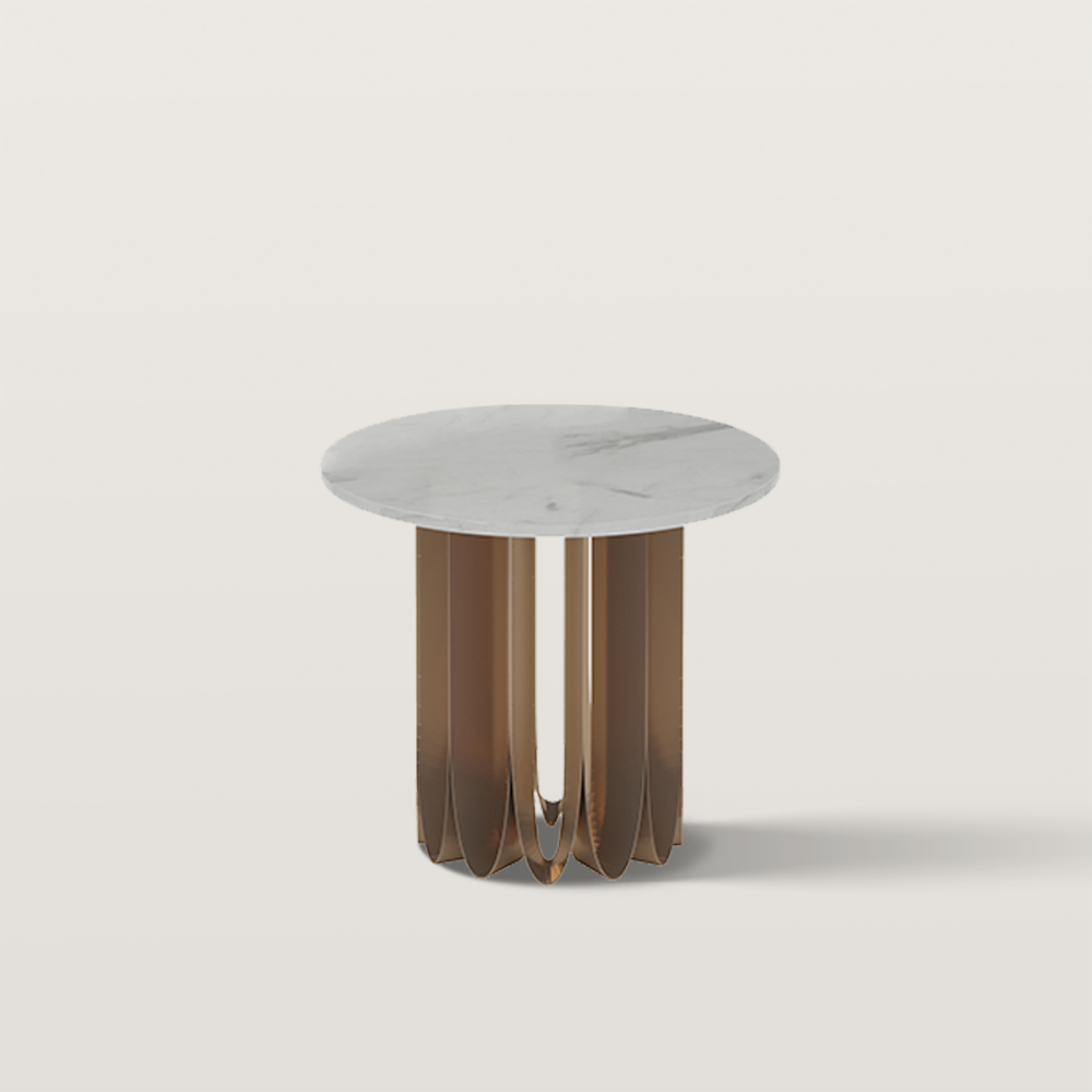 Round Small End Table Pedestal Side Table