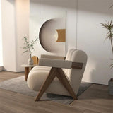 Modern Minimalist Lounge Chair with Solid Wood Frame