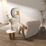 Modern Minimalist Lounge Chair with Solid Wood Frame