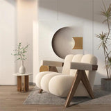 Modern Minimalist Lounge Chair with Solid Wood Frame