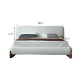 Modern Platform Bed Upholstered Long Bench