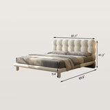 King Bed Frame Platform Bed with Upholstered Headboard