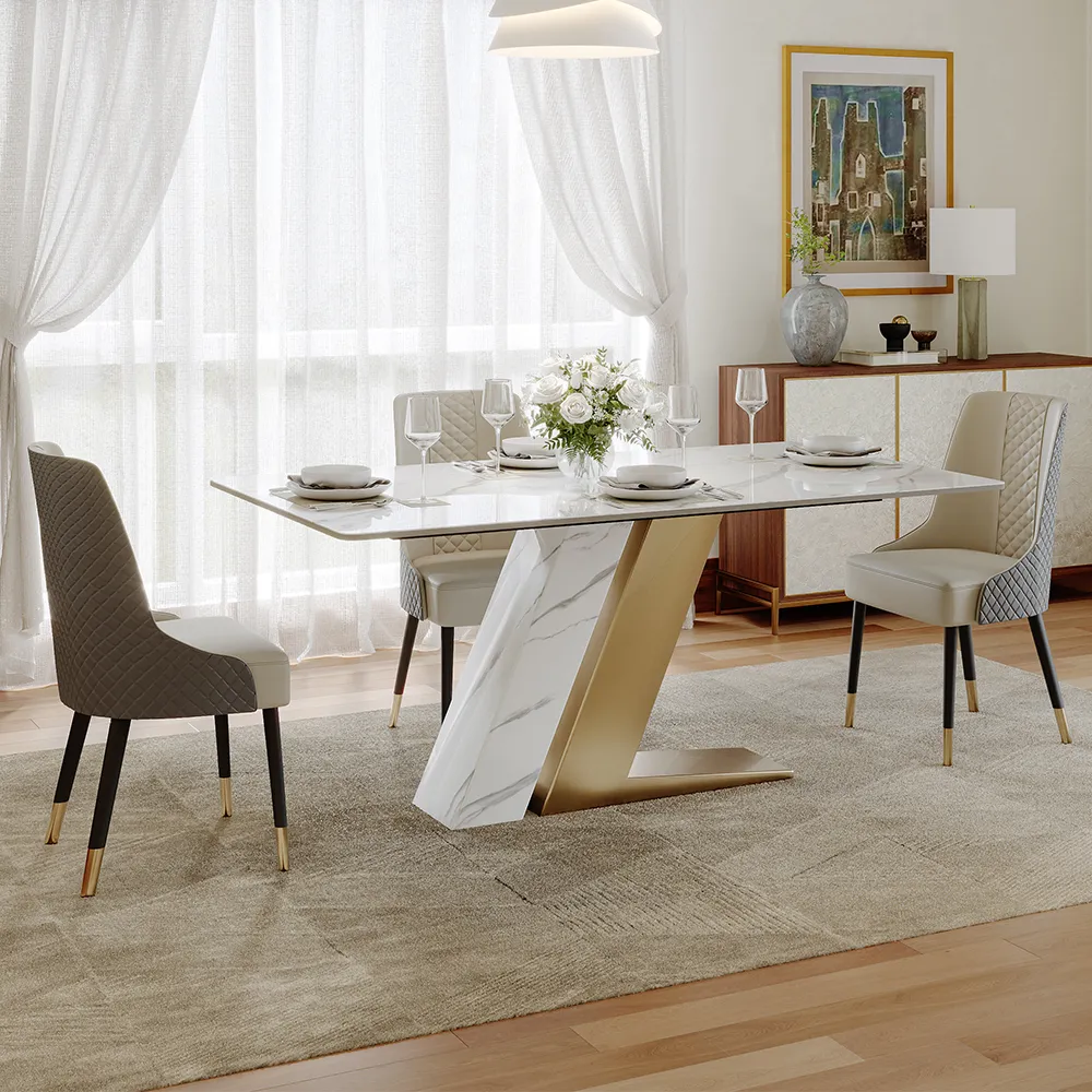 Luxury Rectangular Dining Table Set