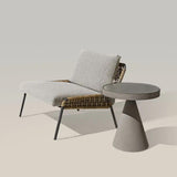 Outdoor Lounge Chair with Rattan Design and Side Table Set