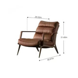 Modern Brown Accent Chair Wide Armchair