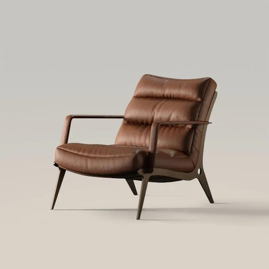 Modern Brown Accent Chair Wide Armchair