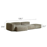 L-Shape Modular Corduroy Sectional Sofa