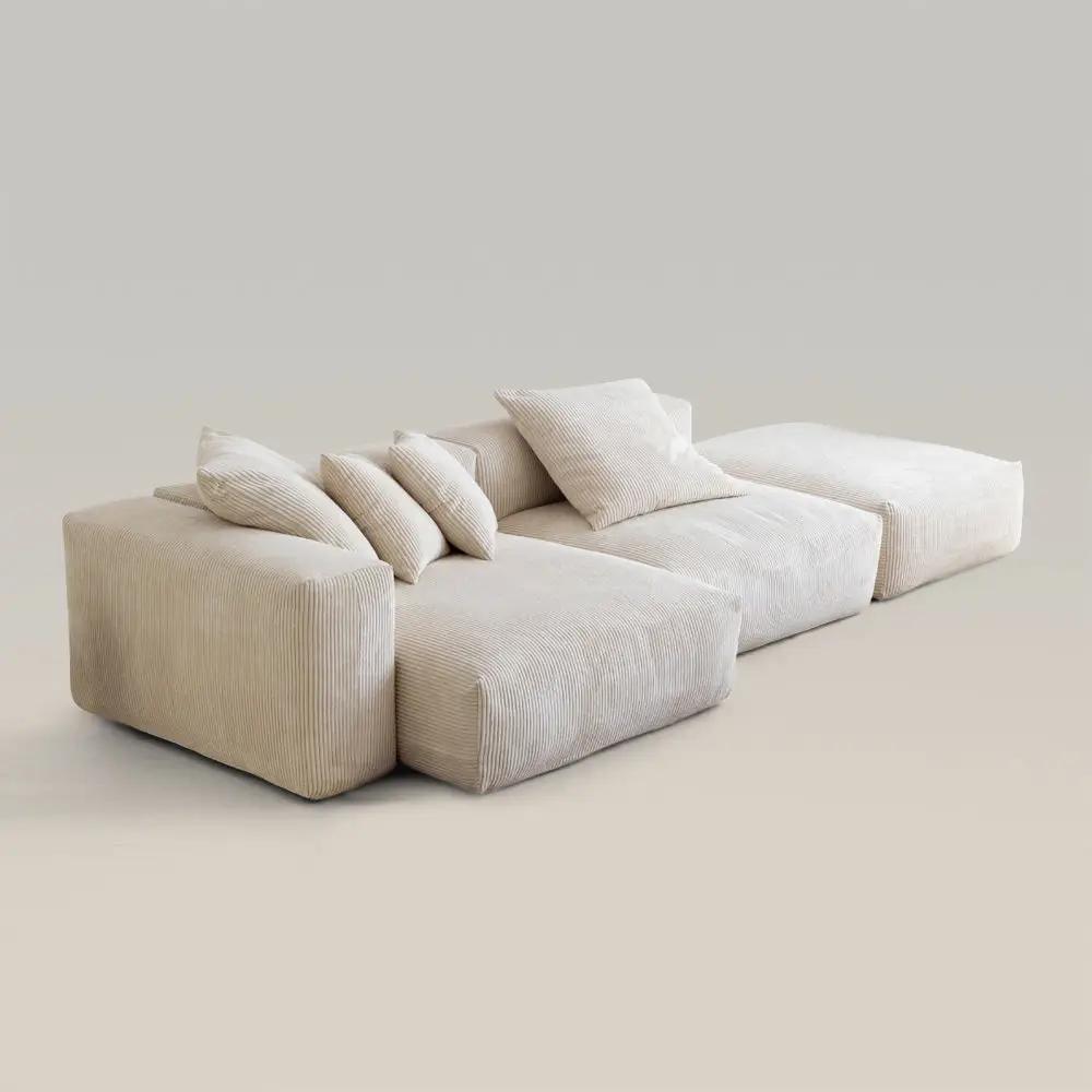 L-Shape Modular Corduroy Sectional Sofa