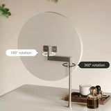 Cream Style Makeup Vanity Storage Cabinet with Round Mirror