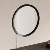 Black Minimalist Style Makeup Vanity with Round Mirror