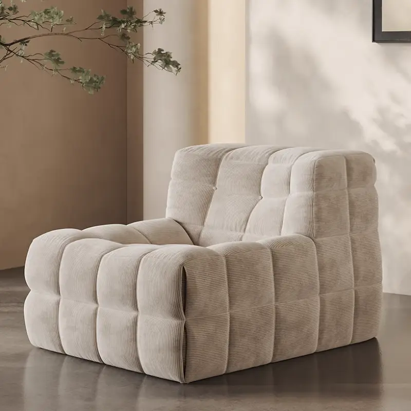 Corduroy Waffle Single Leisure Sofa Chair For Living Room