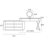 Adjustable Makeup Vanity Integrated with Bucket Cabinet