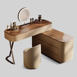 Adjustable Makeup Vanity Integrated with Bucket Cabinet