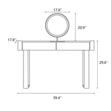 Minimalist Bedroom Makeup Vanity with Glass Top