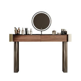 Minimalist Bedroom Makeup Vanity with Glass Top