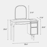 Vintage Makeup Vanity with Carved Craftsmanship