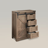 Farmhouse Sliding Door Bathroom Floor Storage Cabinet