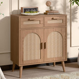 Rattan Cabinet Buffet Sideboard Storage Cabinet with Doors